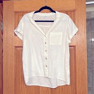 White Button Down Shirt with Pocket